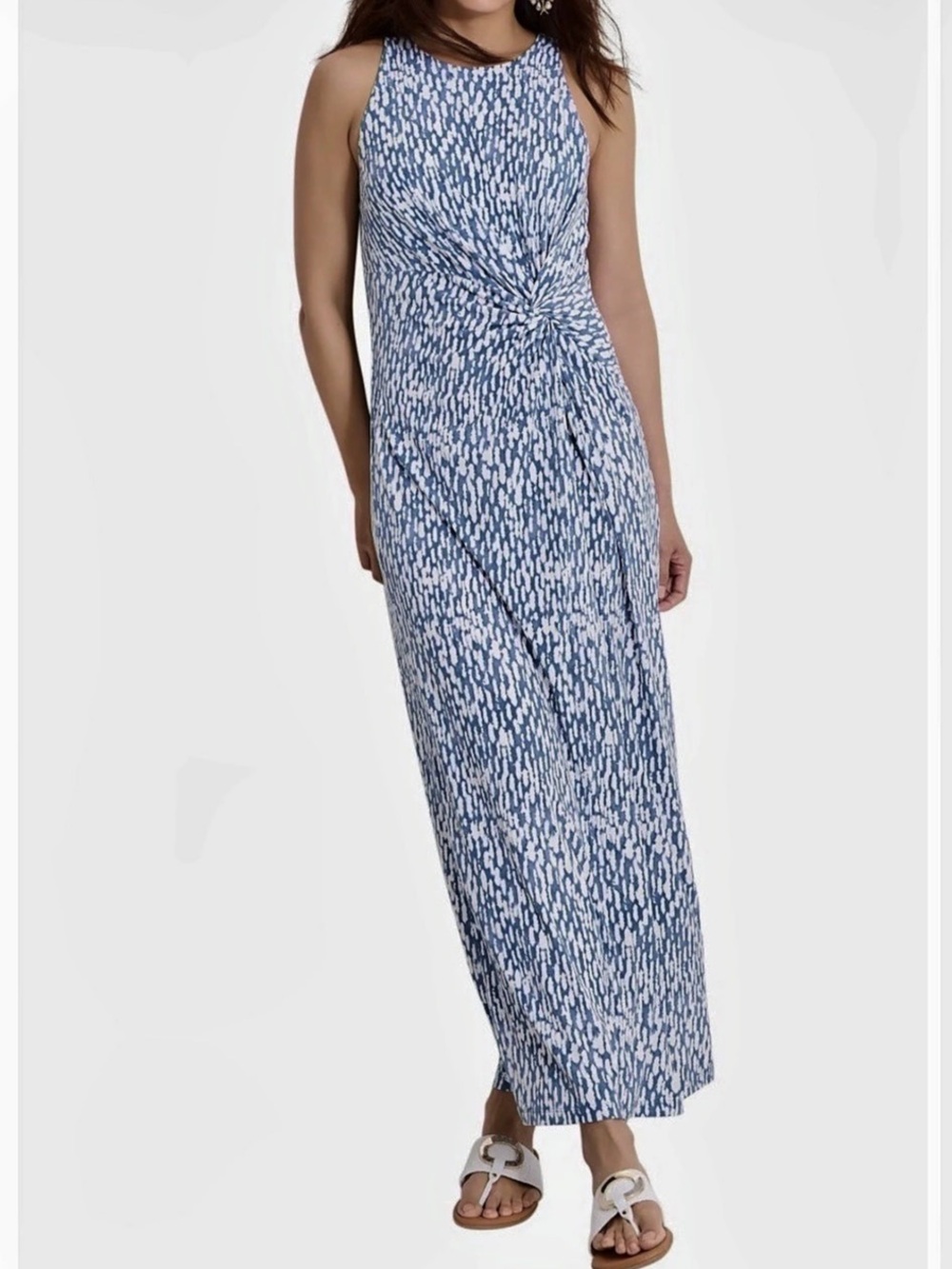 NWT Tommy Bahama Jamina Glimmer Bay Twist Front Knit Maxi Dress. Size Med
